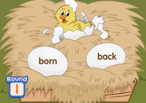  Hen house hatcher fun ABCmouse game to learn about r controlled vowels for kids. 